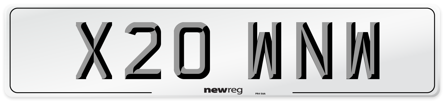 X20 WNW Number Plate from New Reg